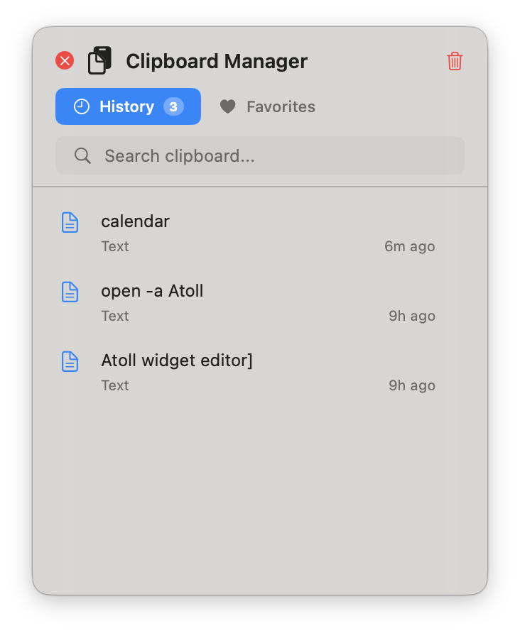 Atoll Clipboard manager